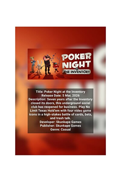 OEM Poker Night at the Inventory Infographic Poster, Casual Game, Carton 250g...