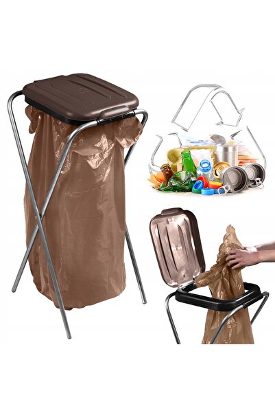 KADAX Stand Frame Bin for Waste Sorting Bags 120L Brown Bio