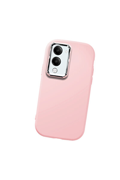 Hontinga حافظة هاتف من السيليكون الناعم باللون الوردي متوافقة مع كاميرا Vivo ...