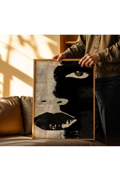 woodhomeworks Jednodijelna slika za dekoraciju dnevne sobe i kancelarije, crn...