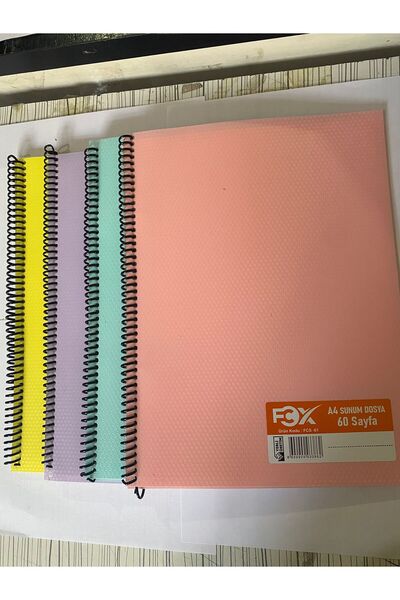 ŞİMŞEK KIRTASİYE BİJUTERİ ملف عرض حلزوني مقاس A4، 60 صفحة (قطعة واحدة)