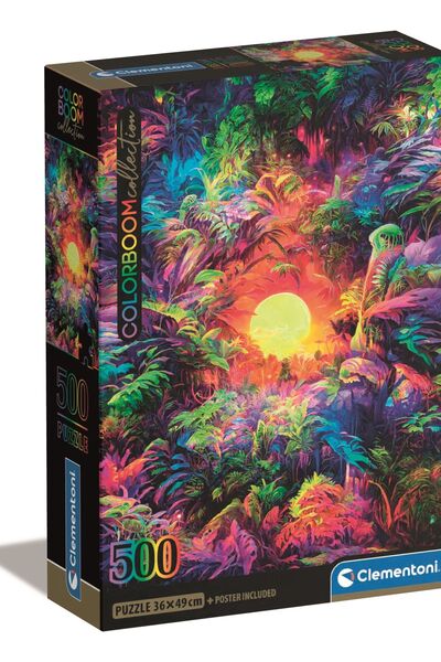 CLEMENTONI Puzzle 500 piese - Colorboom Psychedelic Jungle - Compact Box (Cle...
