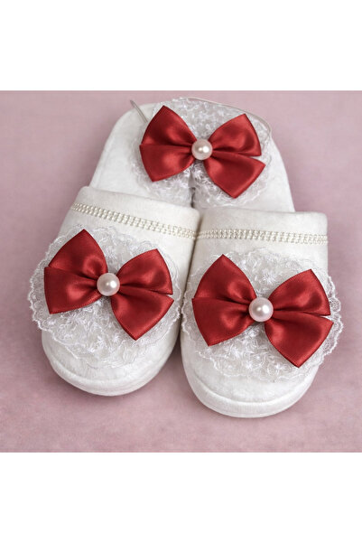 Canbutik طقم تي شيرت للحوامل باللون العنابي مع فيونكة ولؤلؤ، مقاس شبشب، وطقم تاج