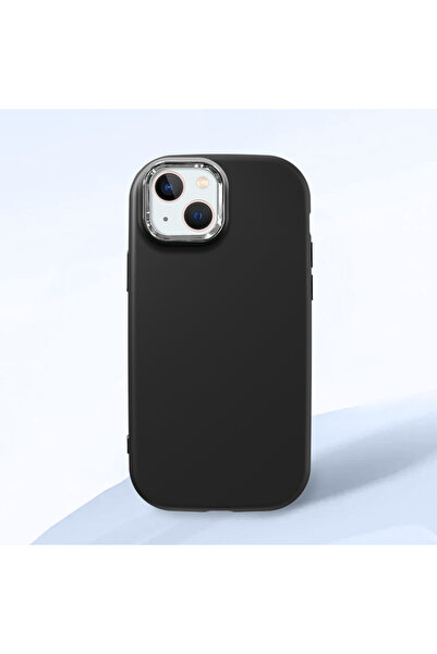 ucuc iPhone 13/14 Uyumlu Darbe Emici Kamera Korumalı Siyah Silikon Kılıf