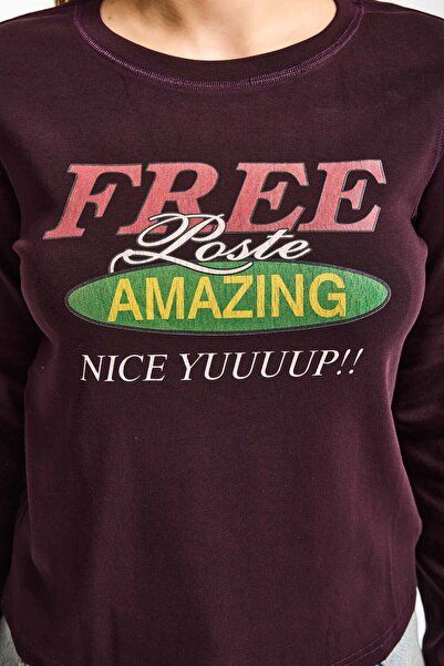 it's basic Women's Coffee Burgundy W5 Free Amazing Printed Design Sweatshirt