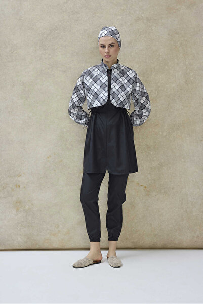 GAVLİA Women's Hijab Swimsuit Set of 3 - Full Zipper Closure..