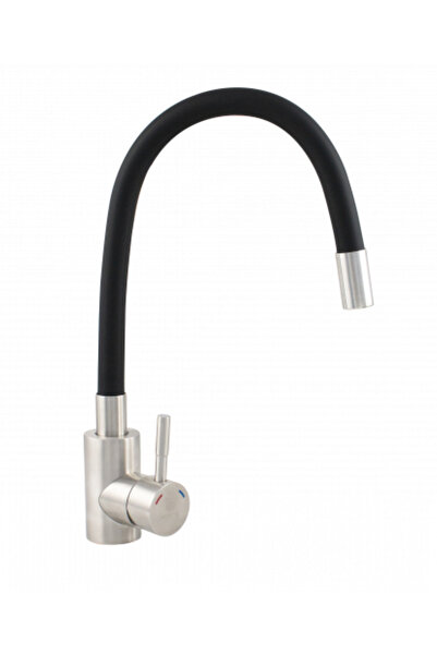 Ermetiq Baterie Bucătărie INOX Țeavă Flexibilă NEGră ER-YX208N