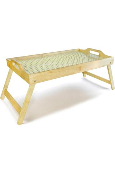 Paçi Premium Bambu Serisi 50x30 cm Açılı Ayaklı Dekoratif Kahvaltı Tepsisi