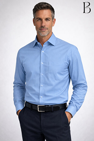 BURSPA Relaxed Fit Classic Cotton Men's Dad Shirt