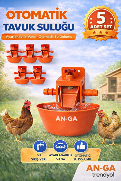 AN-GA AVM Otomatik Akıllı Tavuk Civciv Suluğu 5 Adet Ördek, Hindi, Güvercin, ...