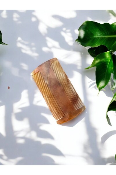 Saule Doğal Kemik Tarak Mini Bit Kepek Tarağı Cep Tarağı 8 Cm Çift Taraflı Sı...