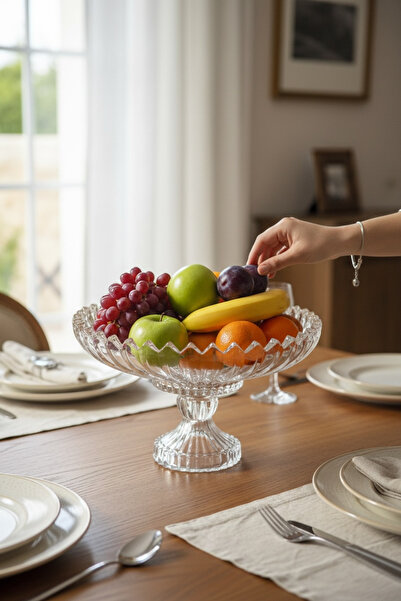 Bereketli Store Brasilia Ayaklı Meyvelik – Cam Ayaklı Meyve Sunum Kasesi, Şık...