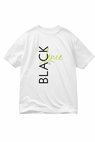 VODEXA Tricou oversize BLACK LIME Imprimat 100% bumbac Croială confortabilă