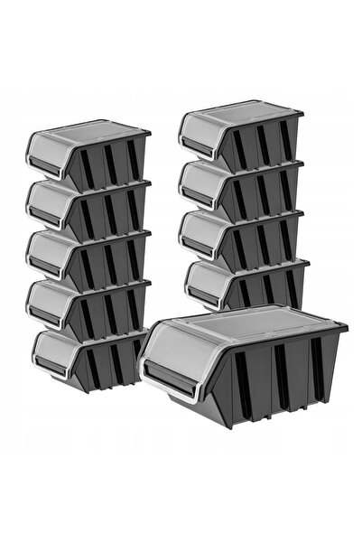 KADAX Set de 10 containere de depozitare pentru atelier, tăvi, 155x100mm