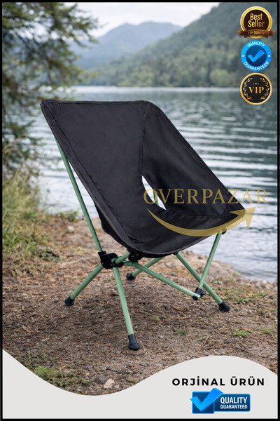 Overbazaar Ultra Hafif Katlanır Kamp Sandalyesi – Taşıma Çantalı, Çelik İskel...