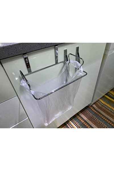 ozbience Pratik Krom Çöp Poşet Askısı ve Organizer, Dolap Kapağına Asılır