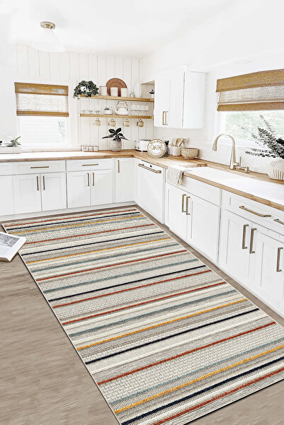 MUA HOME DECOR Dijital Baskı Yıkanabilir Kaymaz Taban Salon Halısı Mutfak Hal...