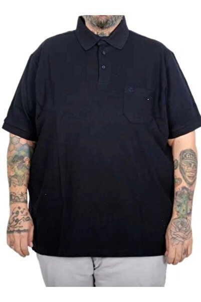 cusseli Battal Size Men's Tshirt Polo Neck Pocketed Classic Piqué 20552