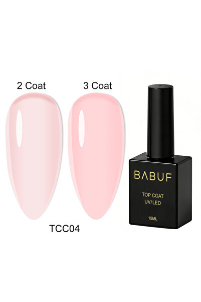 BABUF Top Coat Milky & Nude Collection TCC – Glossy Finish, UV Protection, 15ml