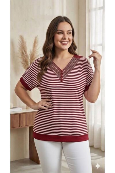 Vinola Plus Size Viscose Combed Fabric Comfortable Cut High Quality Stone Det...