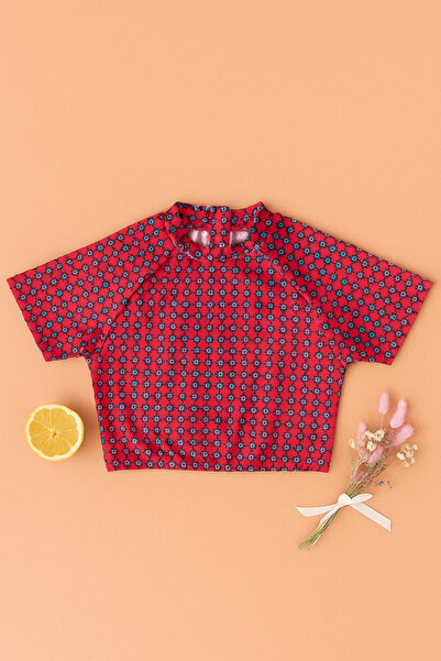 BONY SOCKS Crveni djetelinasti cvet za devojčice Sa deznom Skraćeni kroj