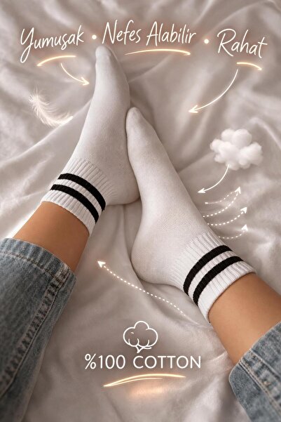 İpeksi Striped 100% Cotton College Socks