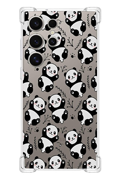 PrintiFy S26 Ultra Compatible Corner Protected Panda Design Transparent Airba...