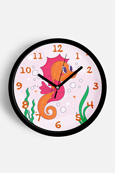 JHAAR Ceas de perete drăguț cu căluți de mare pentru camera copiilor - 25 cm ...