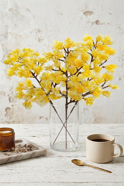 Yapay Çiçek Deposu Artificial Plant Astilbe Branch 35 cm Yellow