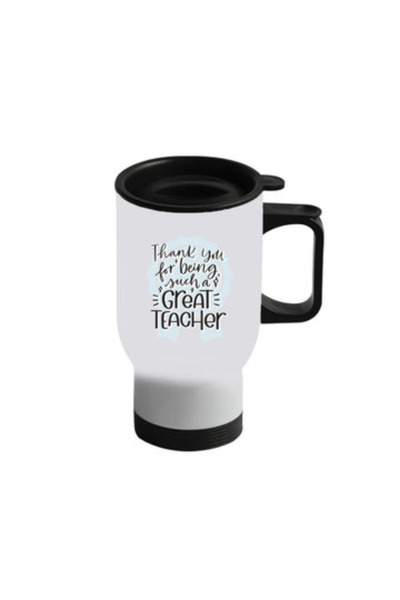 Printoot Great Teacher Award Traveler Mug Featuring Artistic Badge Graphic an...