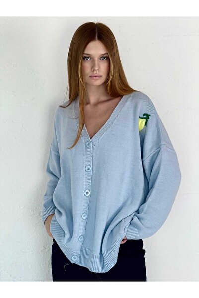 elbisereyonda Lemon Oversized Tricot Cardigan