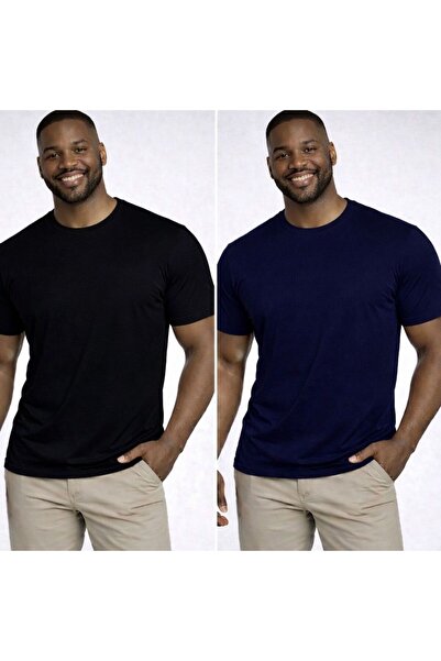 w white stars sports & wear قطعتان من تيشيرت بقصة مريحة وياقة دائرية ومقاس كب...