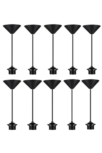 Allians Şık Siyah Tekli Sarkıt Avize Kablosu E27 Duy Askı Aparatı