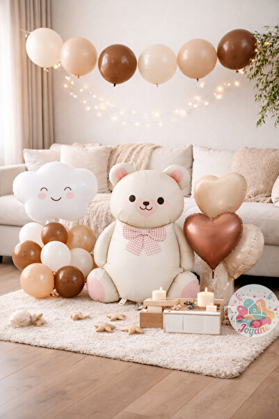 Joyane Ponçik Bear Balloon Set Baby Shower Baby Birthday Party Decoration Cre...