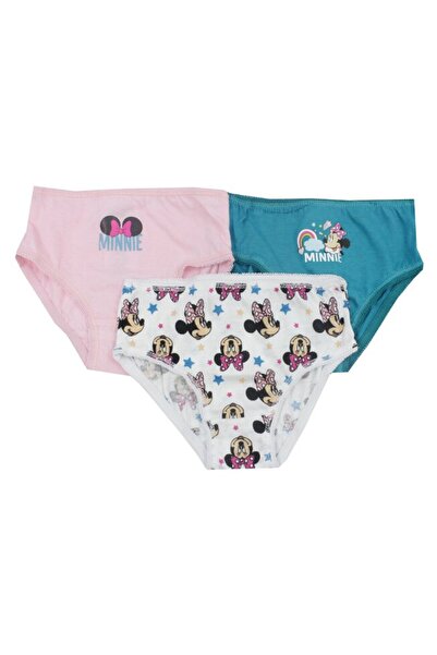 Disney Set of 3 Cotton Panties for Girls, Minnie Mouse, Multicolor