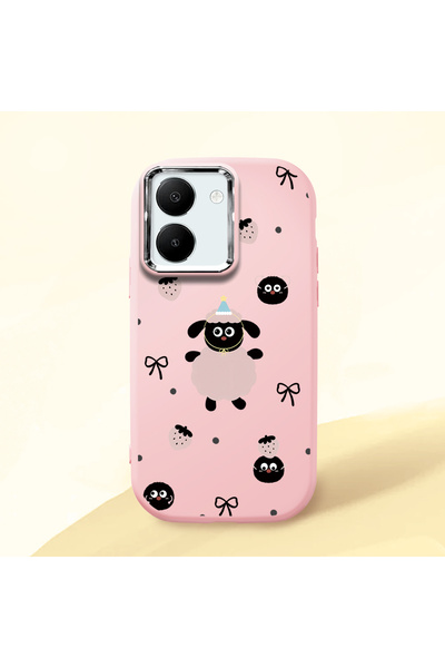 ucuc حافظة سيليكون وردية متوافقة مع Vivo Y77T/Y78M مزودة بـ ماصّ للصدمات كامي...