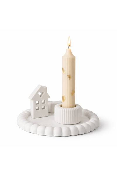 STYLUX Hygge Nordic Decorative Gift Set with Soy Wax Candle with Foil, Tray, ...