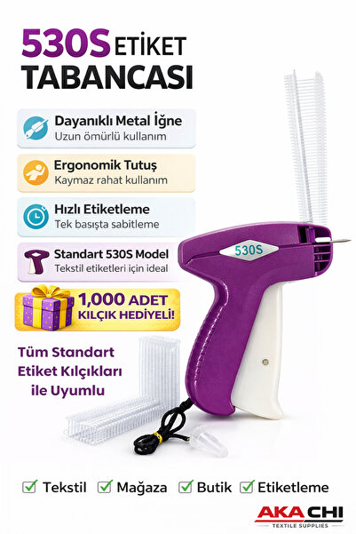 AKA CHI 530S Etiket Tabancası – Standart Kılçık Tekstil Etiketleme Tabancası ...