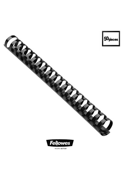 Fellowes Set 50 Spire plastic 51 mm negru pentru legat documente A4 pana la 4...