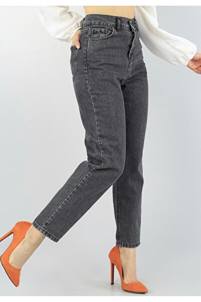 LA TUBA New Season Women's High Waist Comfortable Smoked Mom Jeans