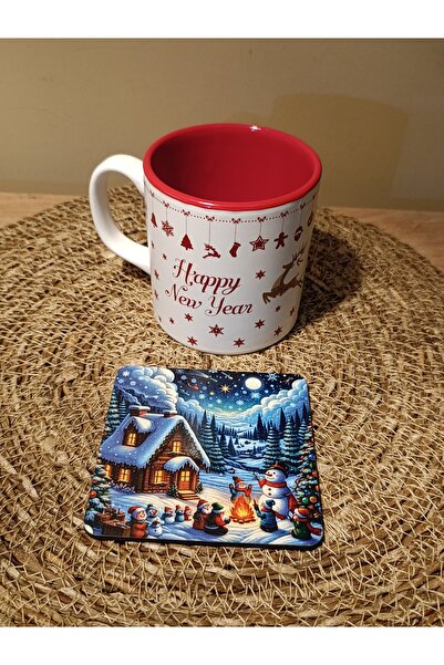 Paganca Happy New Year New Year's Mug and Coaster