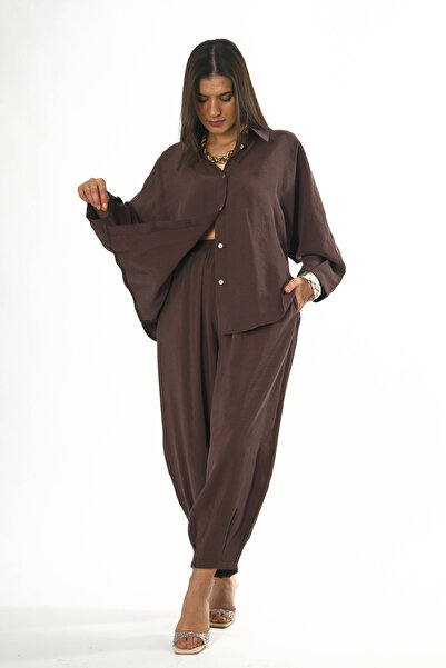 ABBRA Women's Elastic Waist Slouchy Modal Set