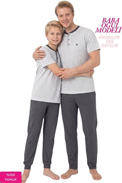 Tarık Otac Sin Model-3 Gumbi Sa deznom 100% pamuk Pamučni džersej Pidžama sa ...