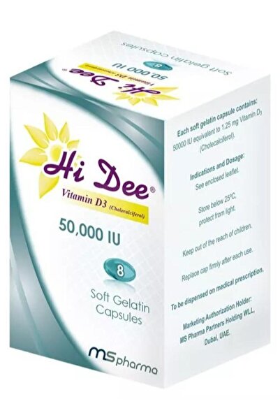 HI DEE Vitamin D3 50000 IU Soft Gelatin Capsules 8's