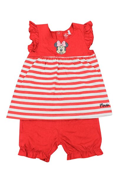 Minnie Mouse Set de vară pentru bebeluși, bumbac, Minnie cu dungi, roșu