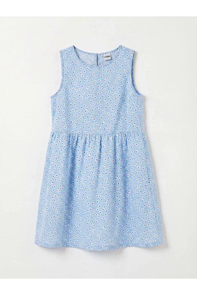 LC Waikiki Φόρεμα για κορίτσια με λαιμόκοψη ποδηλάτου Με φλοράλ μοτίβο (S6)