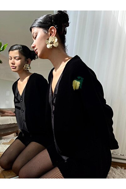 elbisereyonda Lemon Oversized Tricot Cardigan