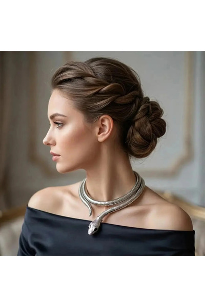 Dorvina Brass Jewelry Silver Color Stretchy Snake Figured Women's Accessory T...