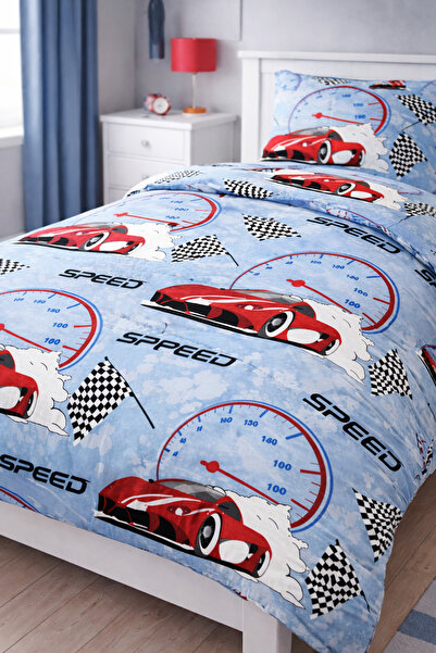 SADEN HOME Car Patterned Single Seat Pamu Cotton Phase Set