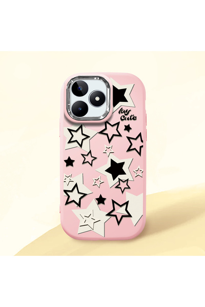ucuc Realme Note 50 Compatible Shock-Absorbing Camera Protected Pink Silicone...